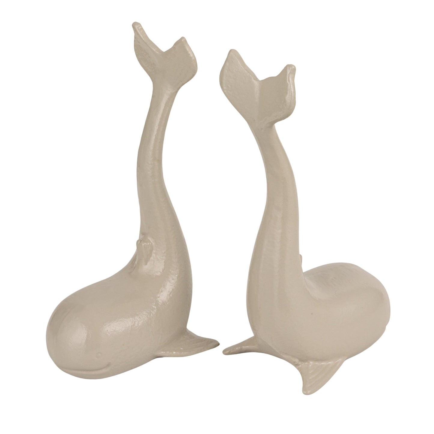 Creative Co-Op Whale-Shaped Cast Iron Bookends in Grey Finish