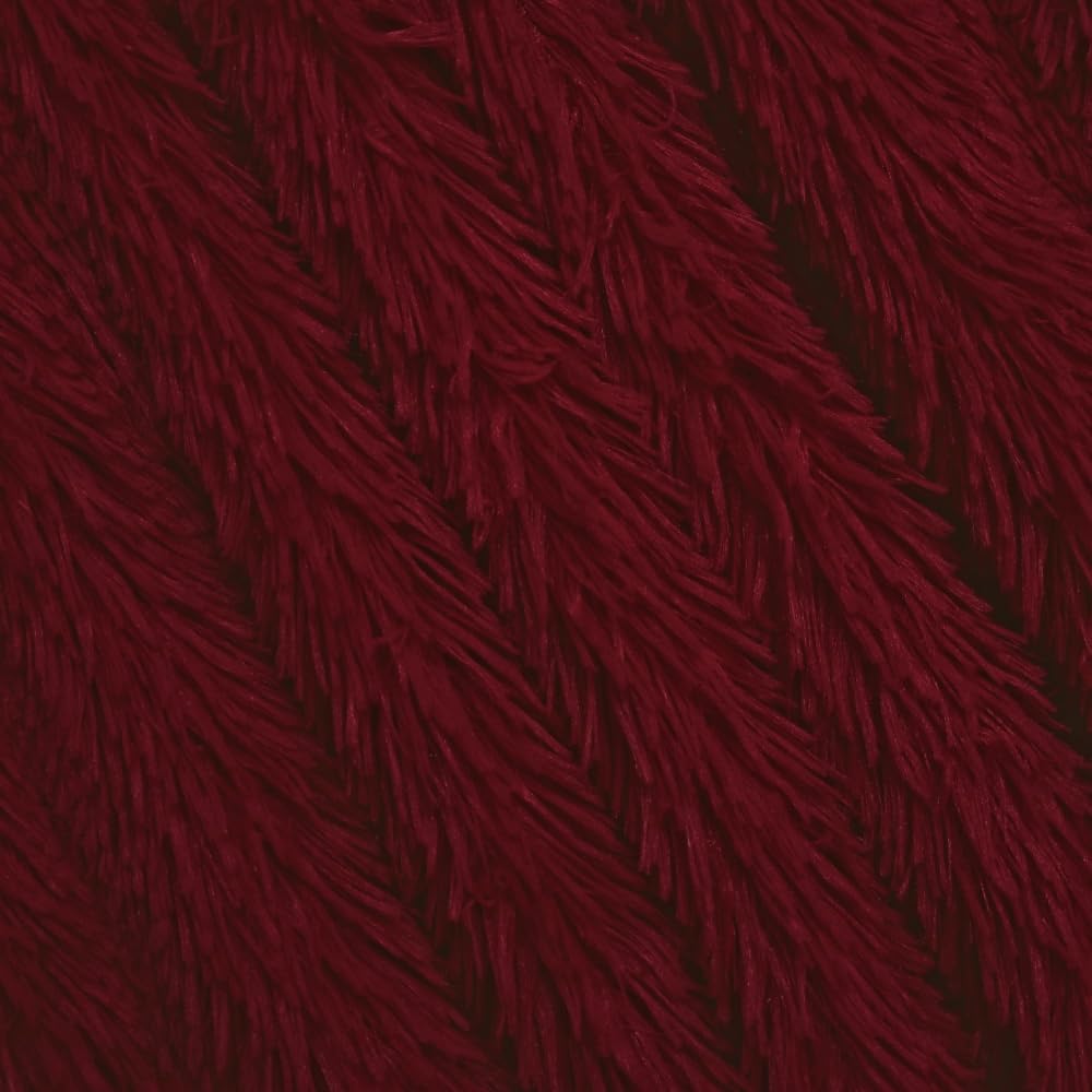 MYRU Plush Super Soft Blanket Bedding Sofa Cover Furry Fuzzy Fur Warm Throw Qulit Cozy Couch Blanket for Winter (51"x 63", Wine Burgundy Red)