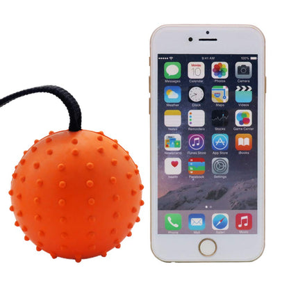 Vivifying Dog Ball on a Rope, 2 Pack Natural Interactive Rubber Dog Ball for Fetch, Catch, Throw and Tug of War (Orange + Yellow)