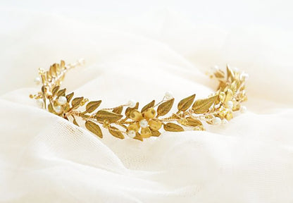 DECORA 36 Yards Artificial Gold Leaf Ribbon Trim for Wreath Making and Christmas Gift Wrapping Wedding Decoration