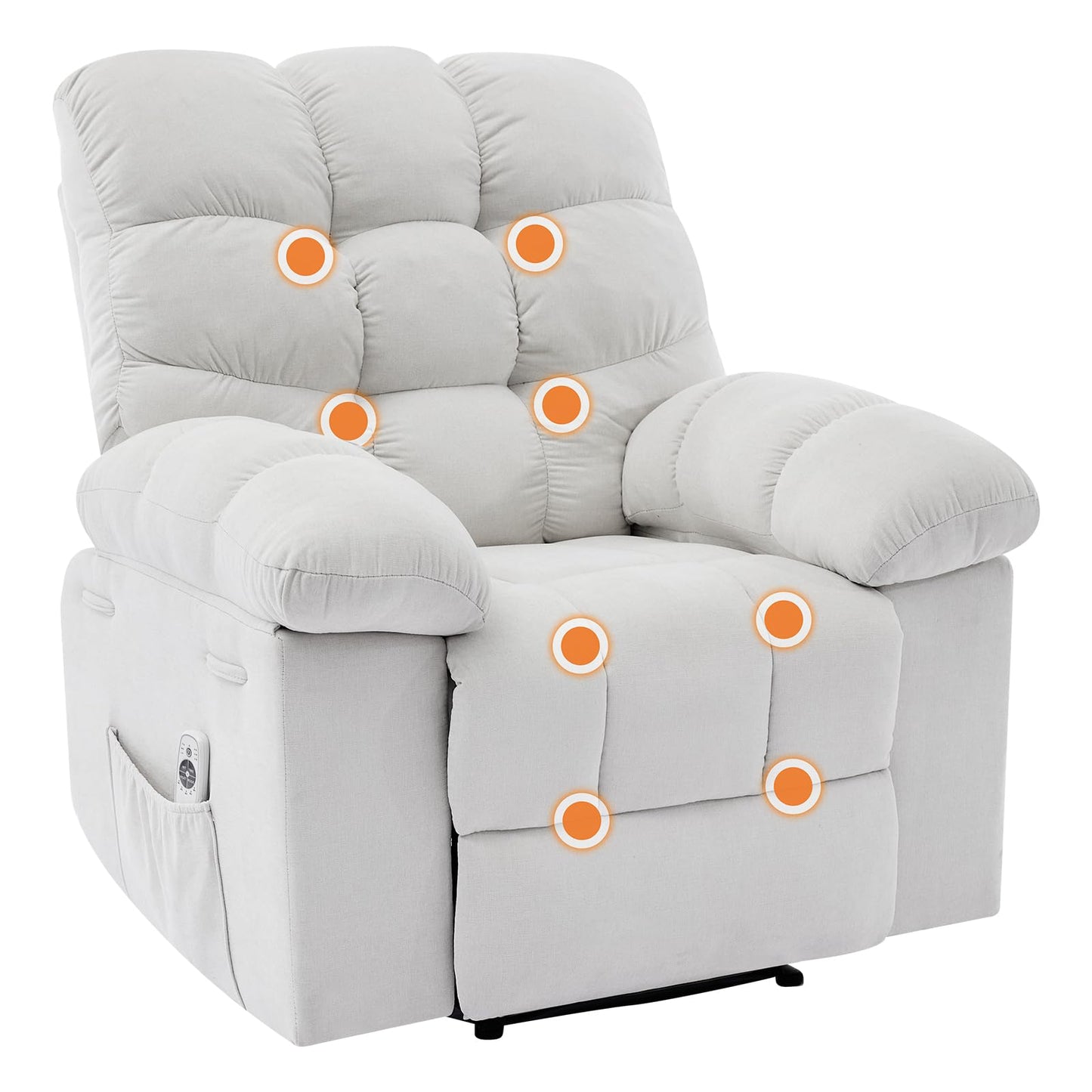 21.4'' Wide Recliner Chair,Massage & Heat Recliner Chair for Adults,Home Theater Seating with Lumbar Support,Ergonomic Breathable Fabric Nursery Rocking Chairs for Living Room