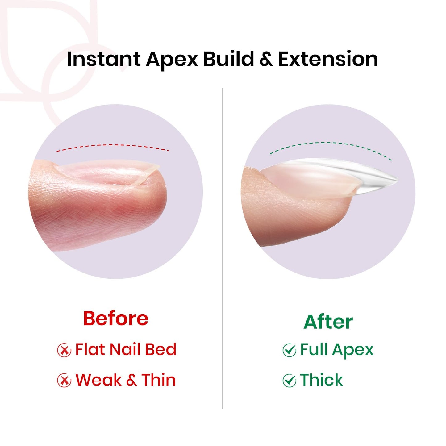 Beetles Tipex Gel Nail Kit, Medium Almond Nail Tips 224 Pcs 16 Sizes Pre-Building Pre-Etched Thick Acrylic Tips with Tipex Glue, Mini Lamp