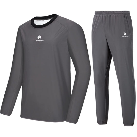 HOTSUIT Sauna Suit Men- And Womens Anti Rip Sweat Suits Gym Boxing Workout Jackets, Grey, S