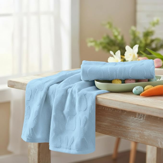 Artoid Mode 1 Pc Light Blue 3D Rabbit Jacquard Easter Hand Towels