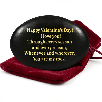 Sundrence Valentines Day Gifts for Him and Her - You are My Rock Engraved Gifts for Boyfriend, Girfriend, Husband, Wife, Men, Women - Polished Black Pebble Regalos para el 14 de febrero para Hombre
