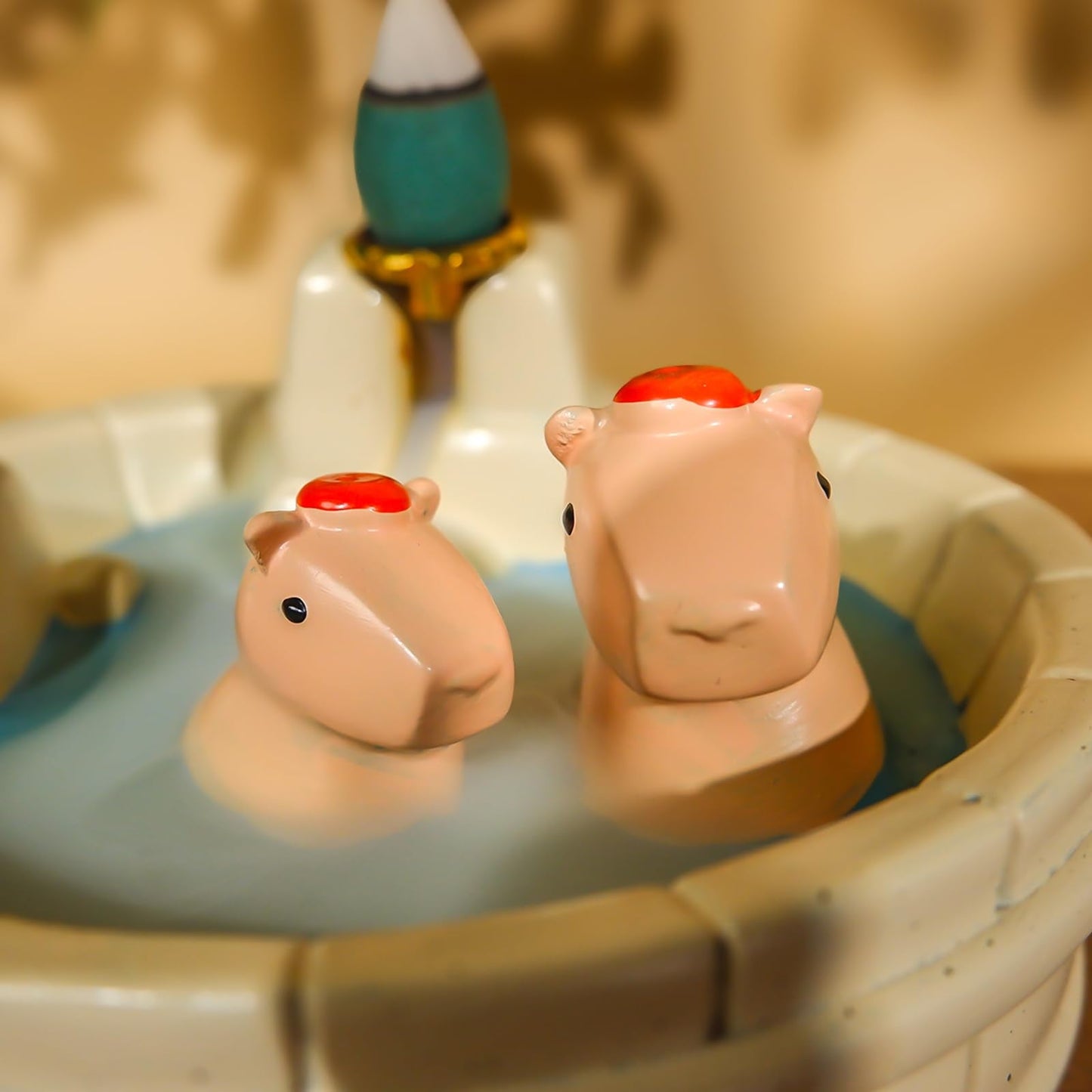 MOUGIGI White Capybara Backflow Incense Holder - Adorable Unique Design with Waterfall Effect for Relaxation & Aromatherapy | Perfect for Energy Cleansing,Yoga,Meditation,Zen Spaces, and Altar Decor