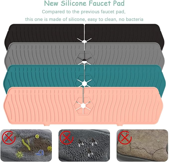 2 Pack Kitchen Faucet Sink Splash Guard, Sink Draining Pad Behind Faucet