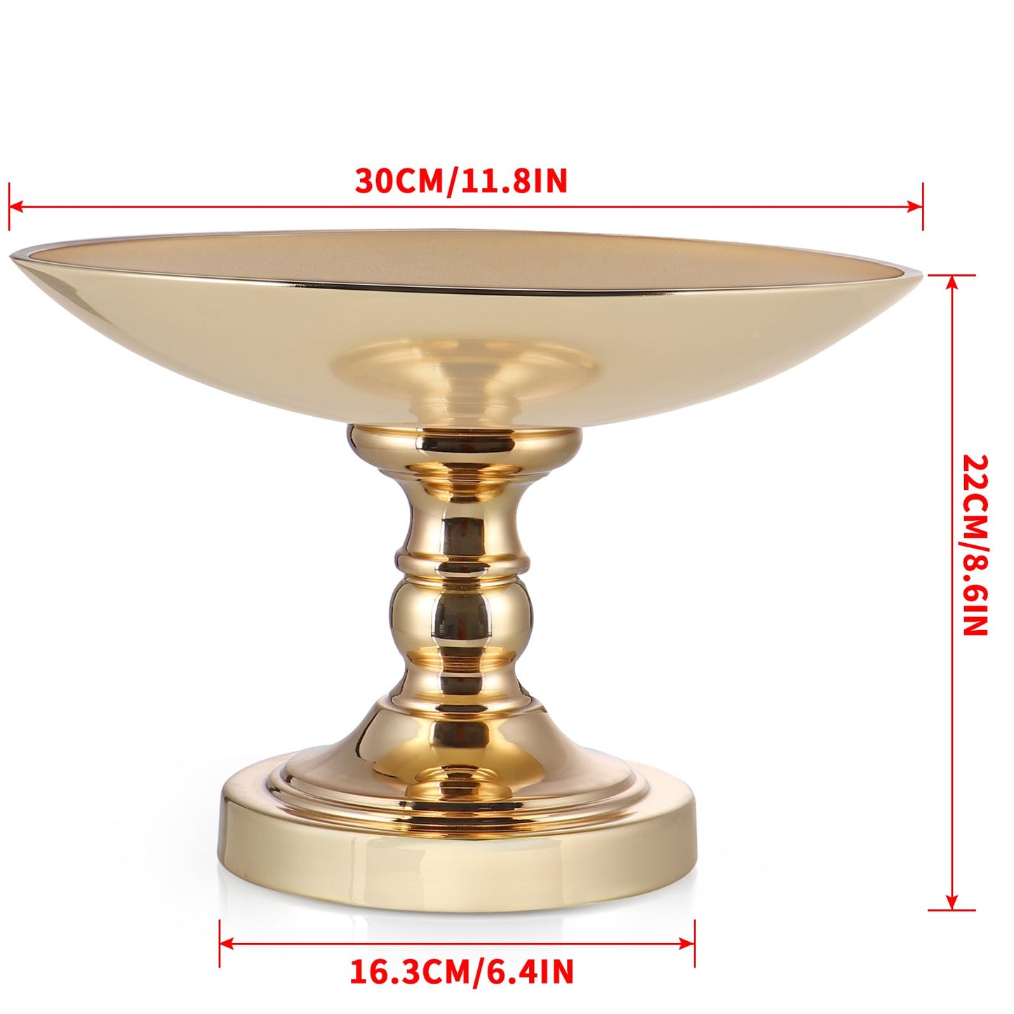 MDLUU 11.8”Large Centerpiece Holder Bowl, Decorative Footed Bowl, Pedestal Fruit Tray for Dining Room Table, Coffee Table, Living Room Decor, 11.8''Dia.×8.6''H (Gold)