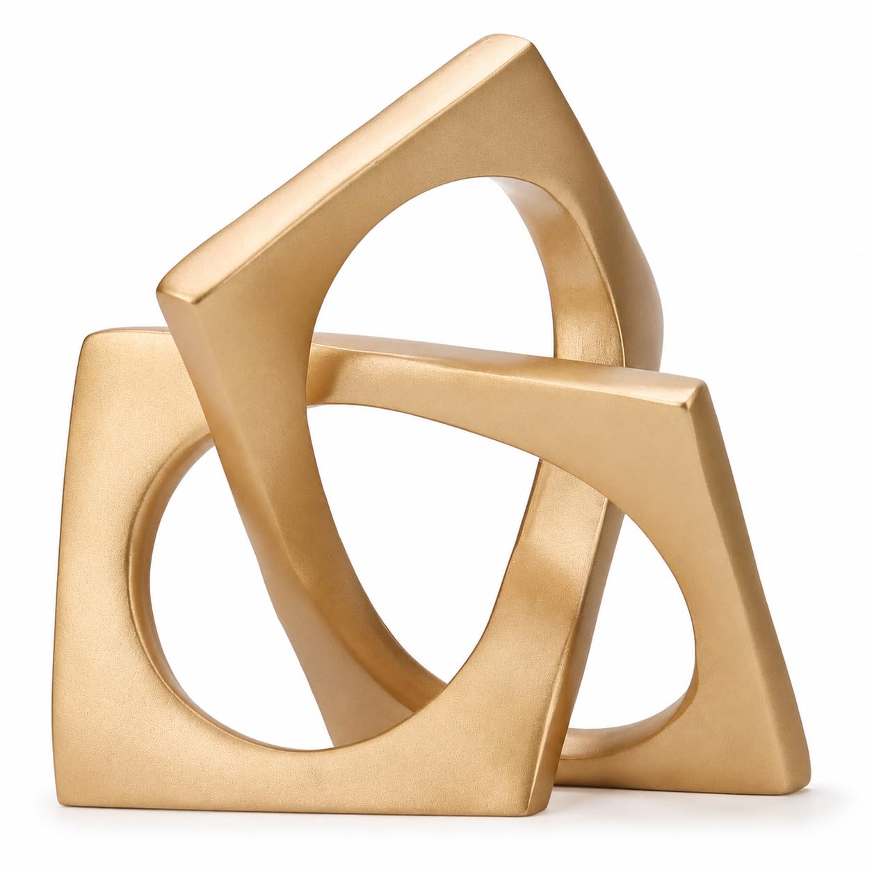 XMGZQ Gold Knot Statue for Coffee Table Centerpiece Decor,Modern Abstract Art Geometric Sculpture and Figurines, Home Decor Accent,Cube Knick Knacks for Shelves,Bookshelf,Entryway,Floating