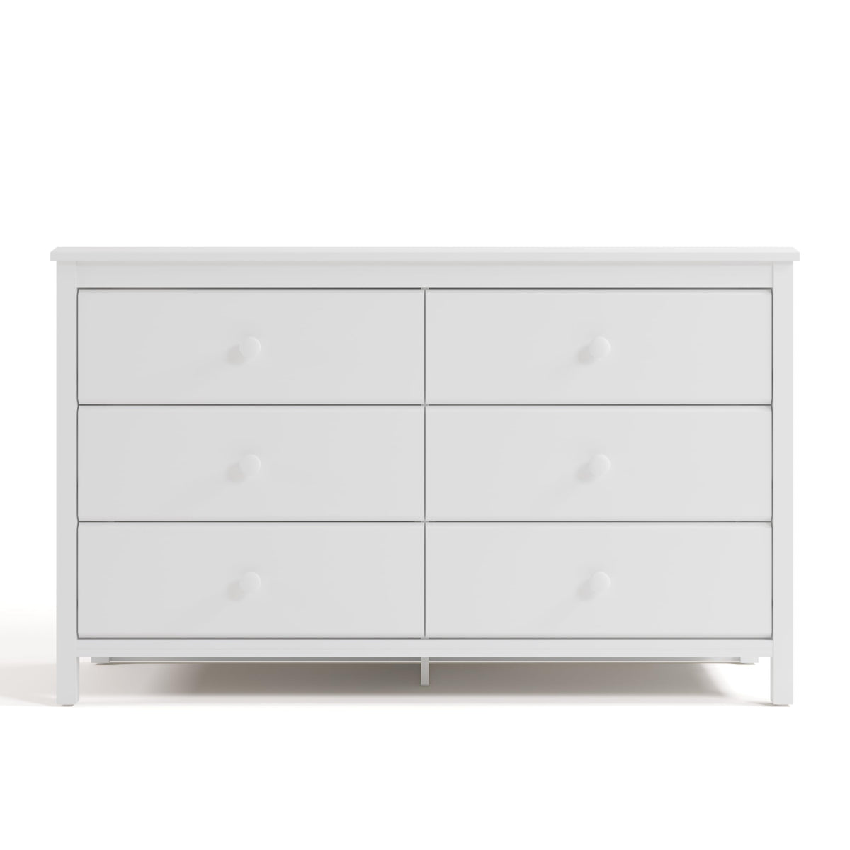 Storkcraft Alpine 6-Drawer Dresser (White) – GREENGUARD Gold Certified, White Dresser for Bedroom, Kids & Nursery Storage Drawers, Safety Interlocking Drawers, Pre-Installed Tracks, Kids Bedroom