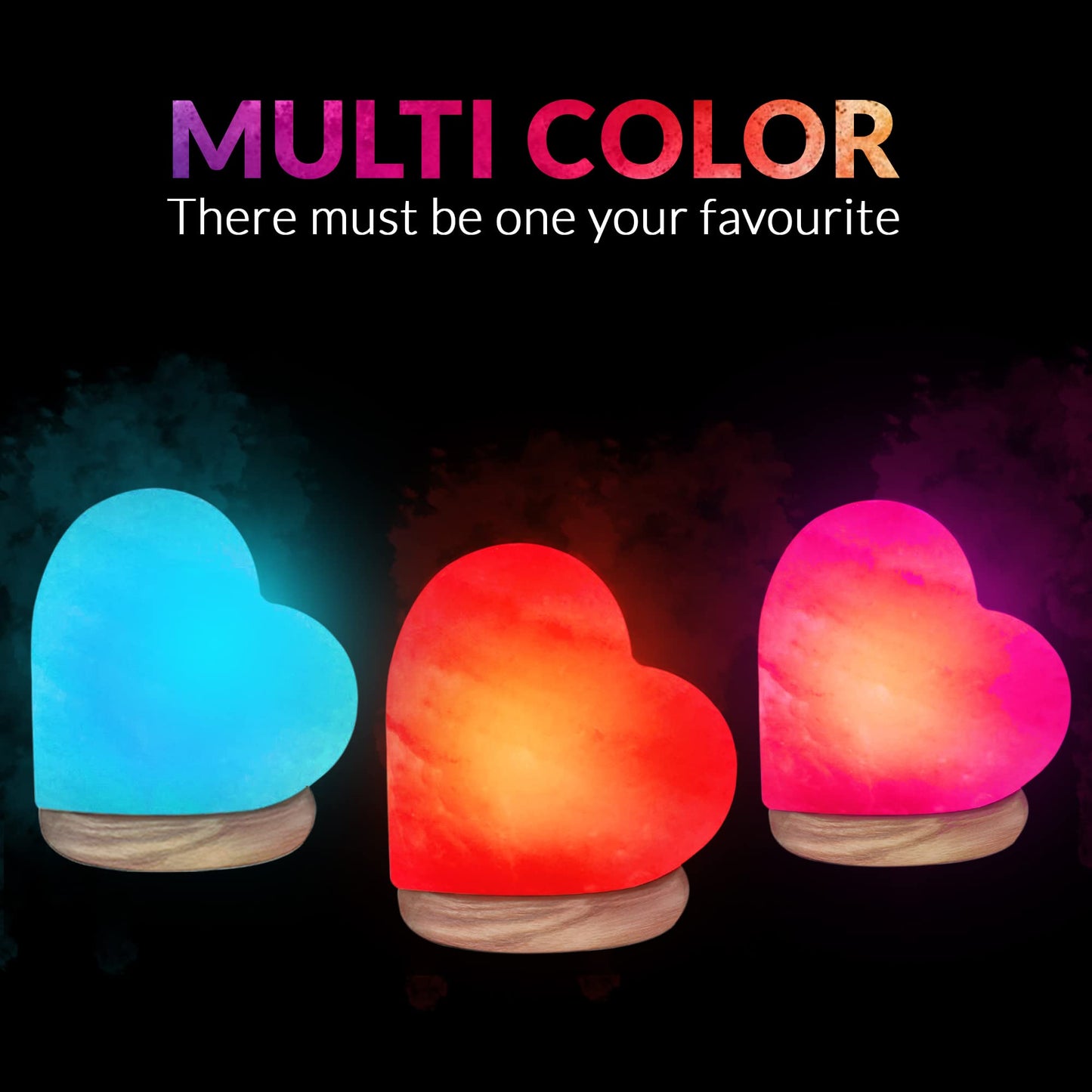 Himalayan Glow 944AC USB Heart Salt Lamp, Multicolor Night light, Best Home Decor by WBM