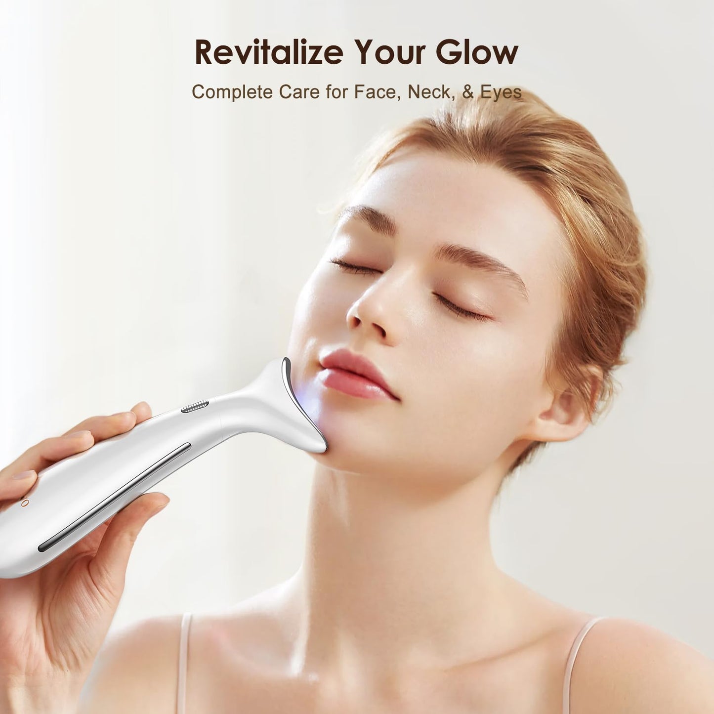 Facial and Neck Massager for Face, Neck - Skin Lifting & Firming - Wrinkle & Dark Circle Reducer - at Home Skin Care Face Sculpting Tool and Neck Massager-Pastel Pink