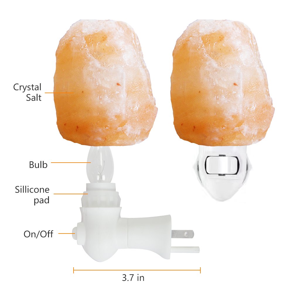 pursalt USB Himalayan Salt Lamp Night Light with Remote Control Bundled Salt Lamp Night Light 2 Pack Set