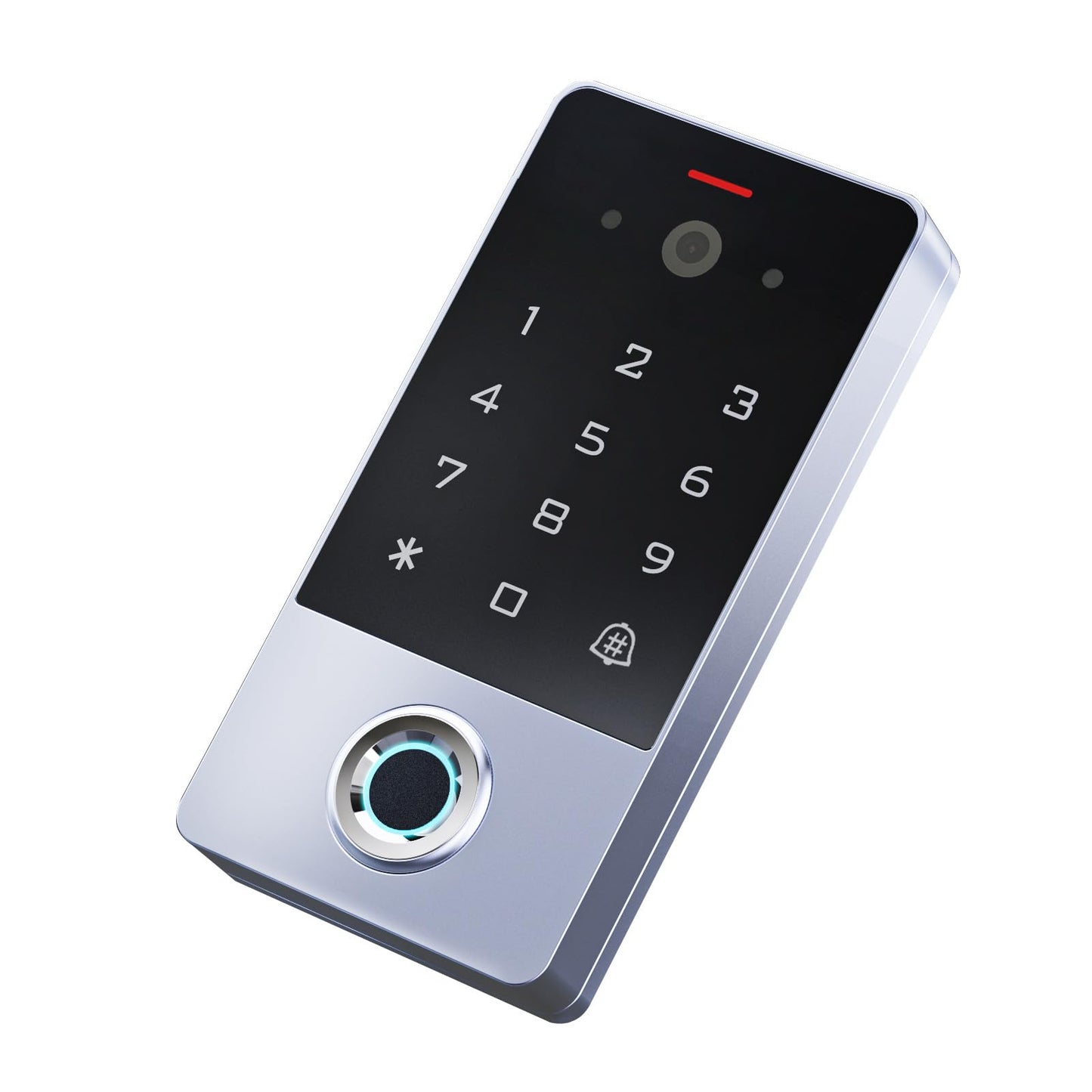 Smart Door Access Control System with Tuya APP Remote Video Intercom & Monitoring, Built-in Camera, 600lbs Magnetic Lock, IP68 Metal Keypad, Fingerprint/Password/ID Card Unlock