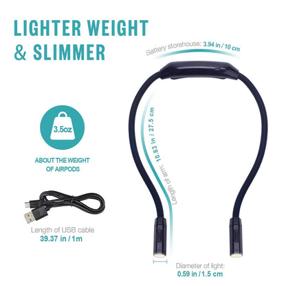 Vekkia Lightweight Neck Reading Light - 3 Colors, 9 Brightness Levels. Rechargeable & Hand - Free. for Reading in Bed, Knitting, Crocheting, Sewing & Crafts, with Long - Lasting and Portable Design