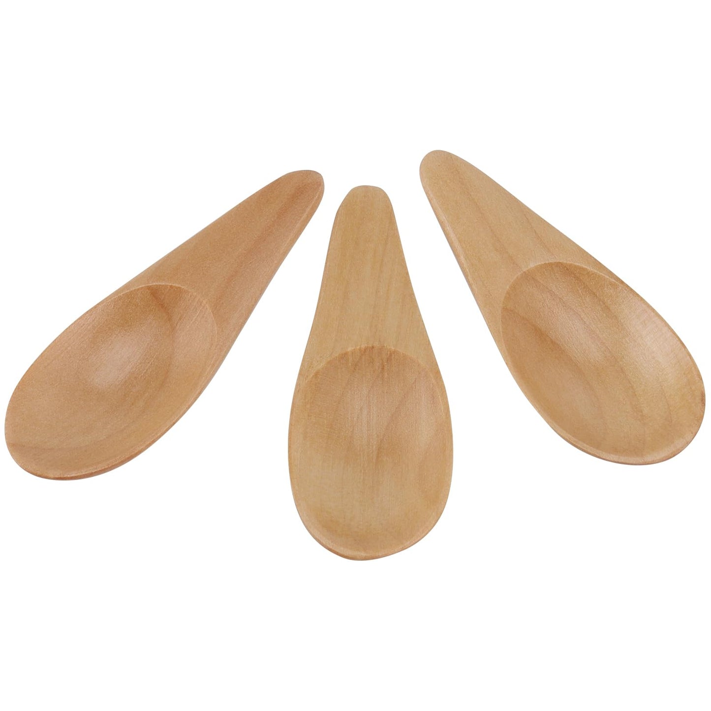 HAKZEON 20 PCS Mini Wooden Spoons, Small Salt Spoon with Short Handle, Small Wooden Spoons for Spice Jars Loose Tea Leaves Candy Coffee, 2.76 inch