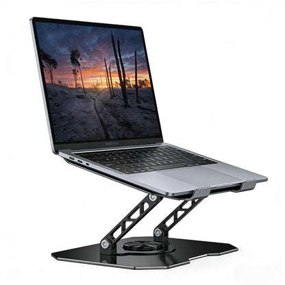 360° Rotating Laptop Stand for Desk, Heavy Duty Solid Steel Ergonomic Laptop Riser, Foldable Portable Computer Holder, Stable Adjustable Stand Compatible with MacBook Air/Pro 10-16 Inch Laptops
