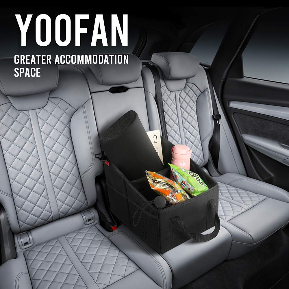 YOOFAN Car Seat Organizer for Front and Rear Seat with Cup Holder, Seat Belt Attachment and Storage Space for Toys, Books, Cookies and Other Utensils