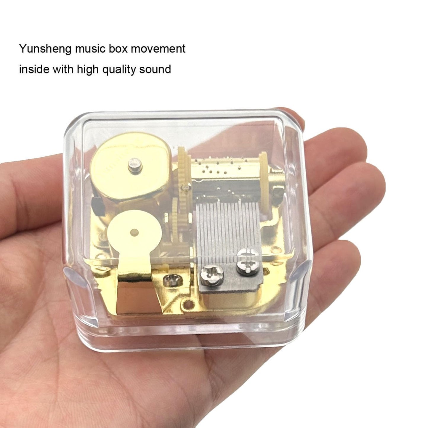 Pursuestar Greensleeves Wind Up Music Box, Clear Gold Musical Box for Mom/Dad/Daughter/Son - Unique Best Gifts for Birthday Christmas Wedding Mother's Day