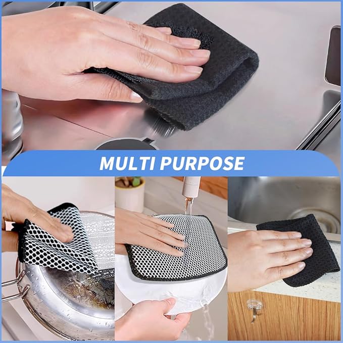 KinHwa Kitchen Washcloths for Dishes Absorbent Microfiber Dish Cloths Quick Dry