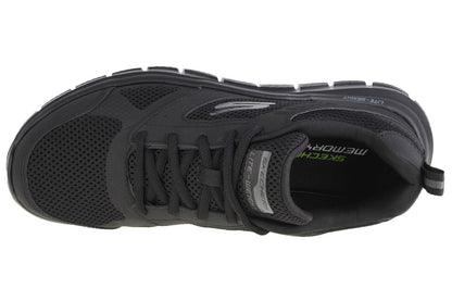Skechers Men's Track-SYNTAC Sneaker, Black Leather Mesh Black Trim, 9 UK