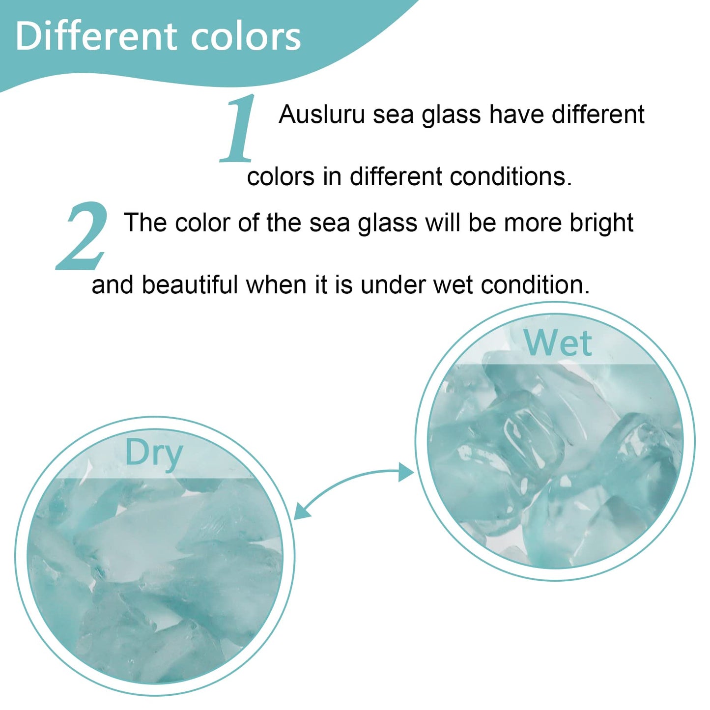 Ausluru 10LB Frosted Sea Glass Vase fillers Crushed Glass, Sea Glass Ideal for Christmas DIY Craft, Aquarium Gravels, Crushed Sea Glass Pieces for Beach Wedding, 0.7-3" (5LB Turquoise + 5LB Clear)
