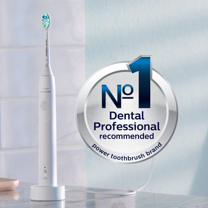 Philips Sonicare 4100 Rechargeable Electric Toothbrush, with Pressure Sensor, 2 Intensity Settings, SmarTimer and QuadPacer, 14-Day Battery Life, Deep Pink, Model HX3681/26