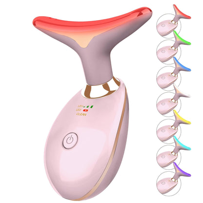 Red-Light-Therapy-for-Face and Neck, 7 Color Light Based Facial Massager, Portable Skin Care Tool (Black)