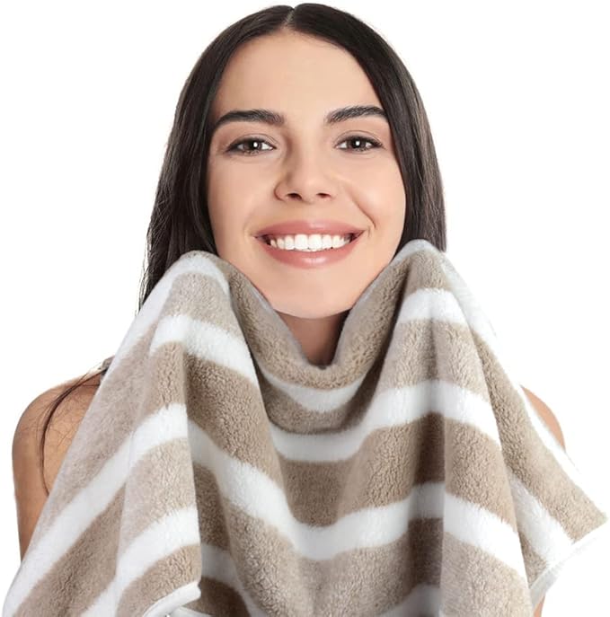 KinHwa Microfiber Hand Towels for Bathroom Soft and Absorbent Face Towels Brown