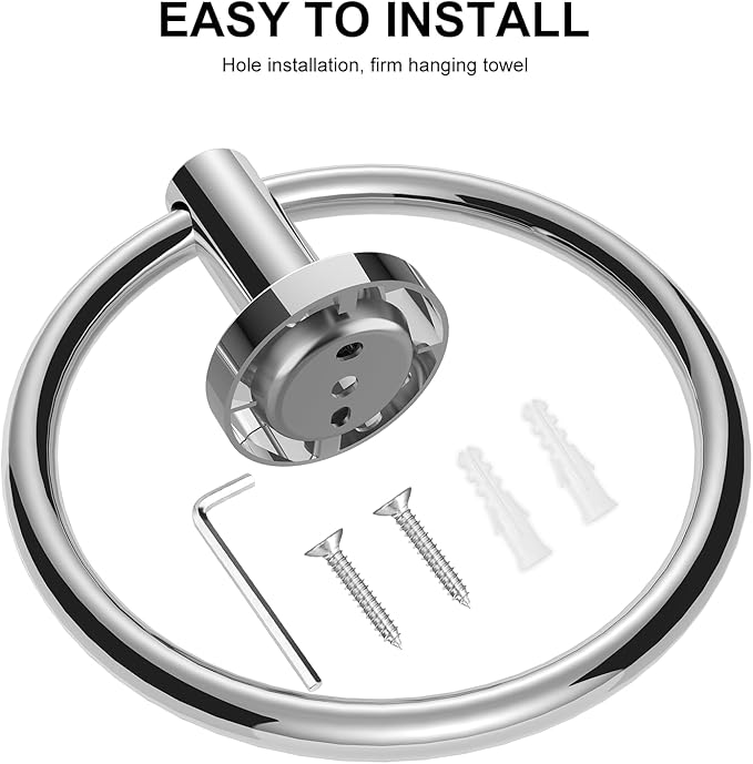 SetSail Towel Holder for Bathroom Wall 2 Packs Towel Ring Stainless Steel Heavy