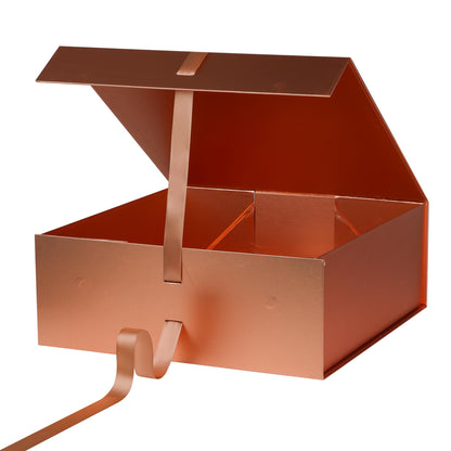 OEMVALATY Rose Gold Gift Box,16x16x6 Inches Gift Boxes with Lids for Presents with Magnetic Closure and Ribbon for Wedding,Storage,Birthday