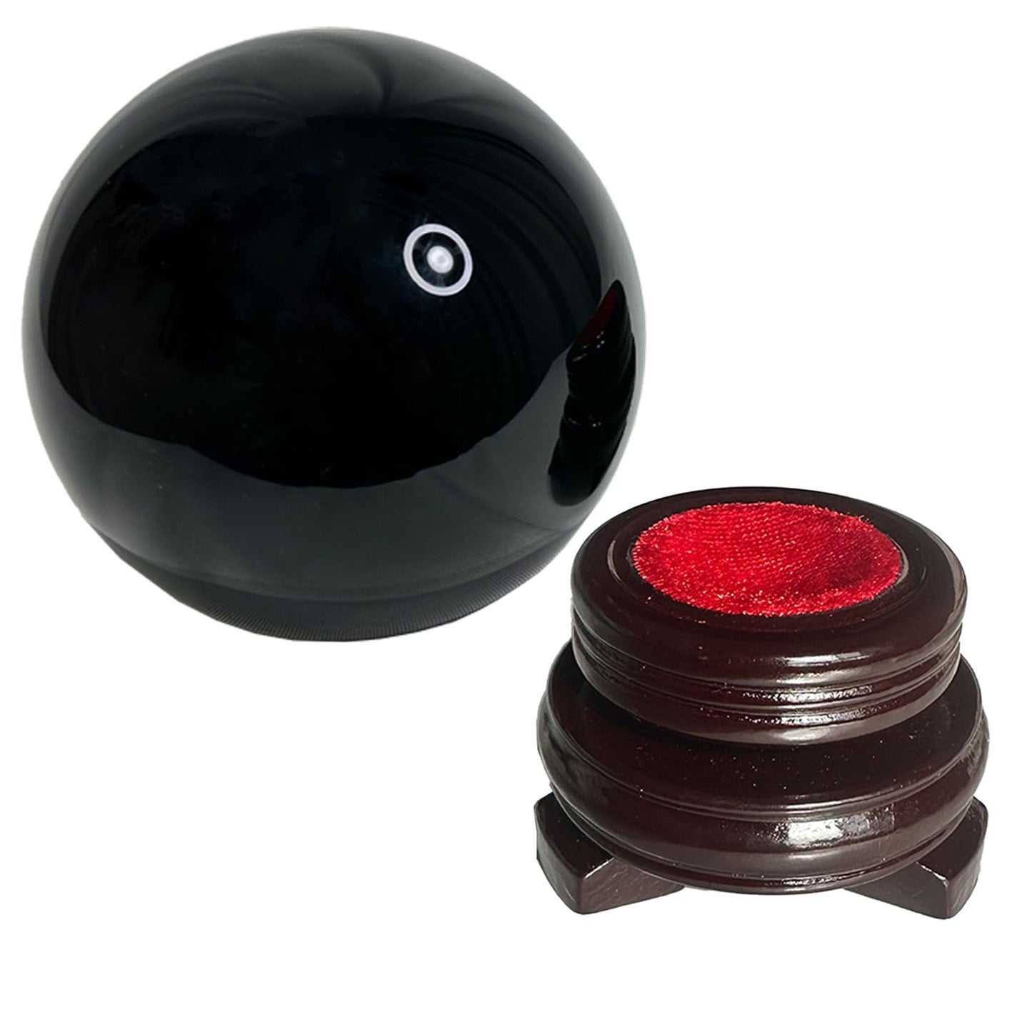 Xoevlix Black Obsidian Crystal Ball, 70mm/2.75" Crystal Sphere with Rotating Wooden Stand and Gift Box for Fengshui, Meditation, Healing, Divination, Witchcraft,Magic Mirror, Home Decoration