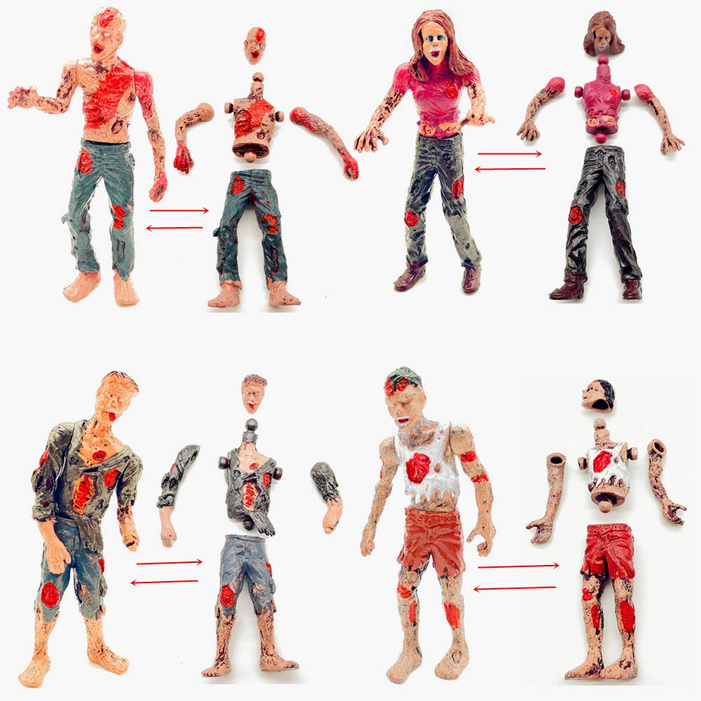 Qiandier Zombie Action Figures Realistic Hand Painted Toy Figurine Models 12pcs