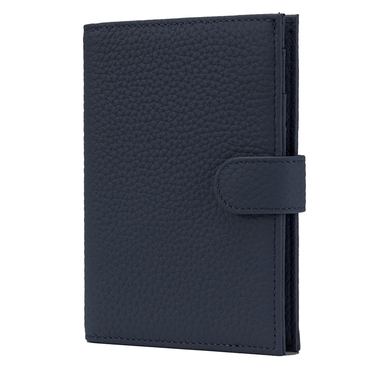 Karmiir RFID Passport Holder Travel Wallet for Women, Leather Passport Cover Wallet with Card Holders SIM Slots,Zippered Coins Pocket and Cash Slot Slim Compact Travel Wallet (Blue Black)