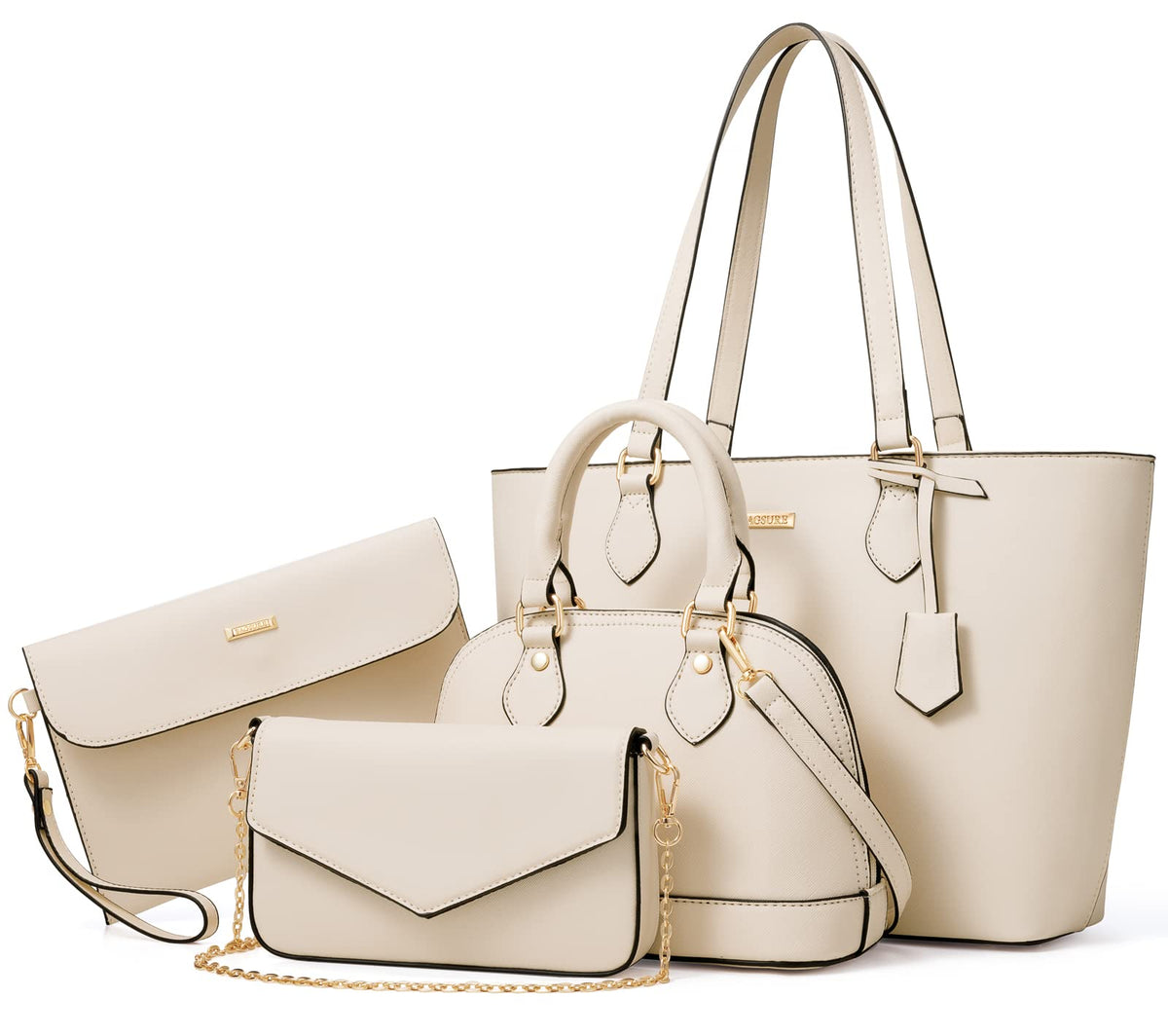 4PCS Women Fashion Handbags Purses Wallet Shoulder Bags Casual Tote Bag Crossbody Bags, Handbag Set Gift for Ladies Girls