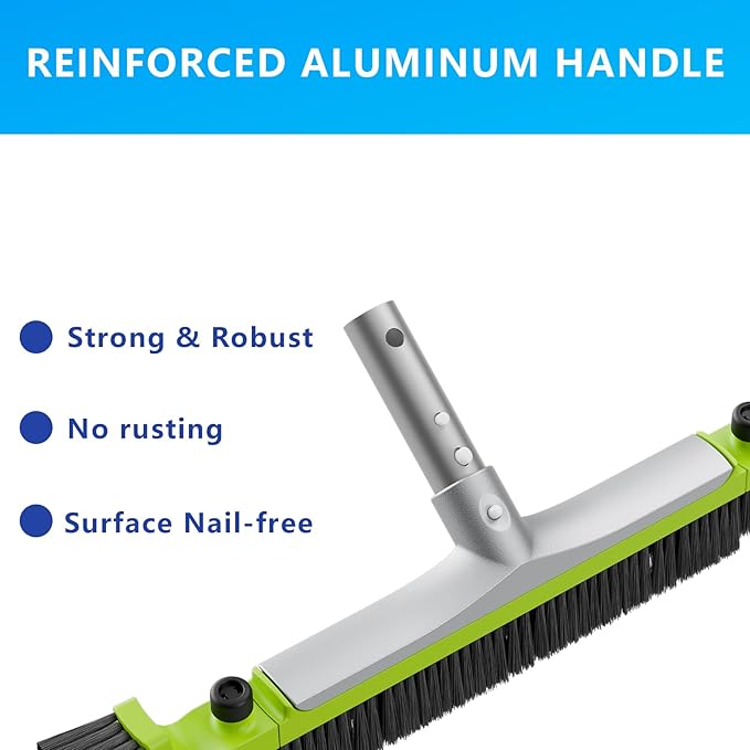 Sepetrel 20” Pool Brush Head for Cleaning Walls, Heavy Duty Inground/Above