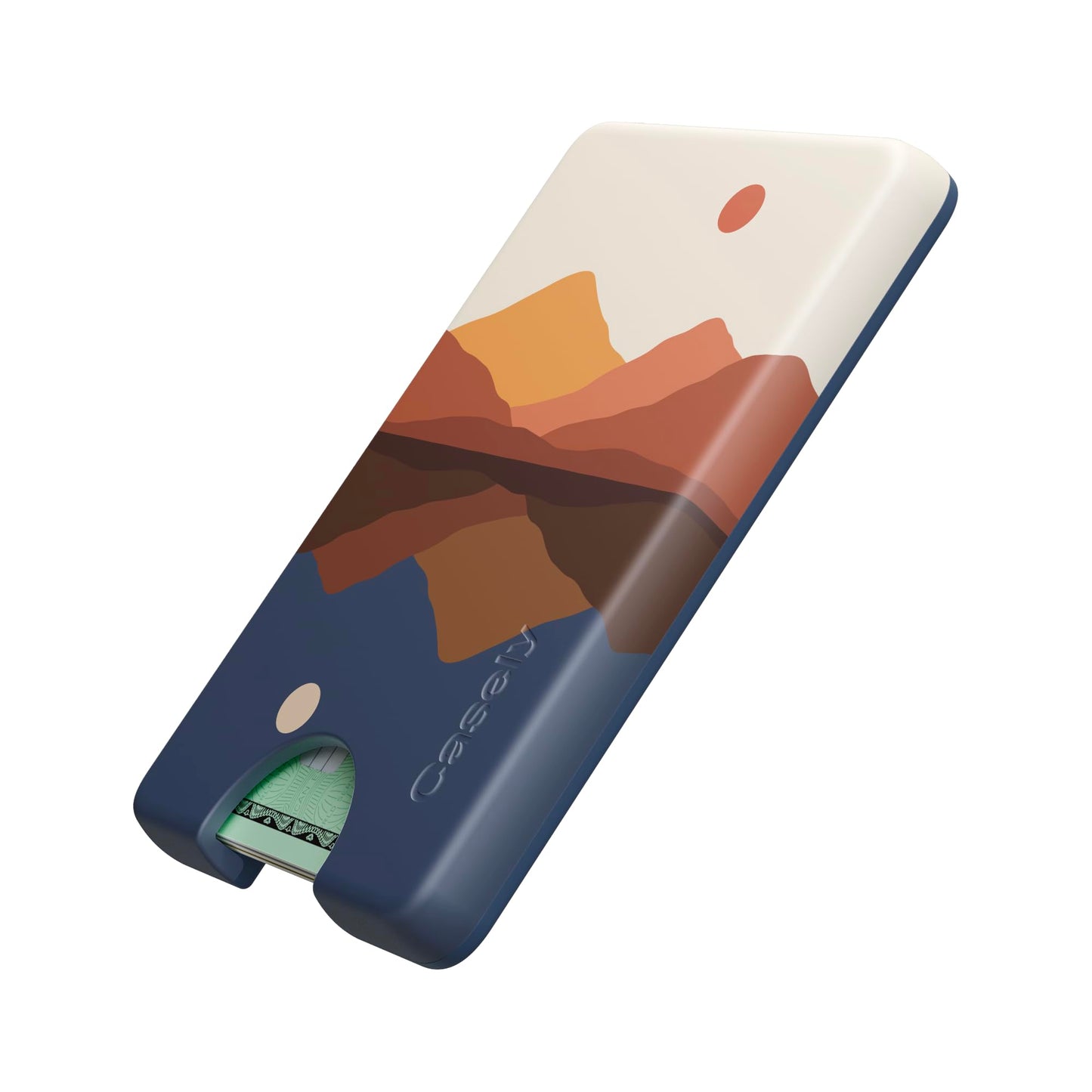 Casely MagWallet | Starfish Wishes | Coral Pink Shimmer | Slim Wallet Card Holder | Compatible with MagSafe | Soft-Touch Hard Silicone | Holds Up to 3 Cards