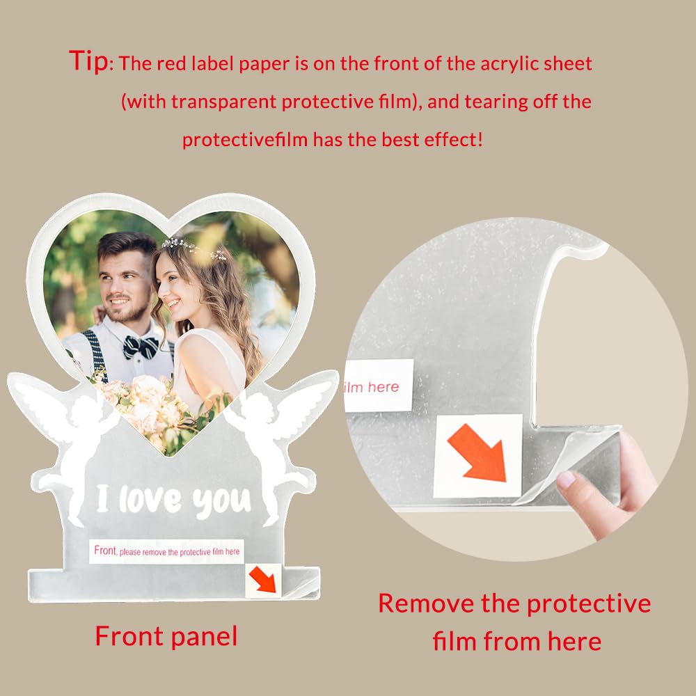 KoxSmar Custom Picture Frame, Personalized Photo Frame, Customized Picture Frames, Personalized Valentines Day Gifts for Her Him Women Men Girlfriend Boyfriend Mom Dad Couple Baby Kid Family Pet