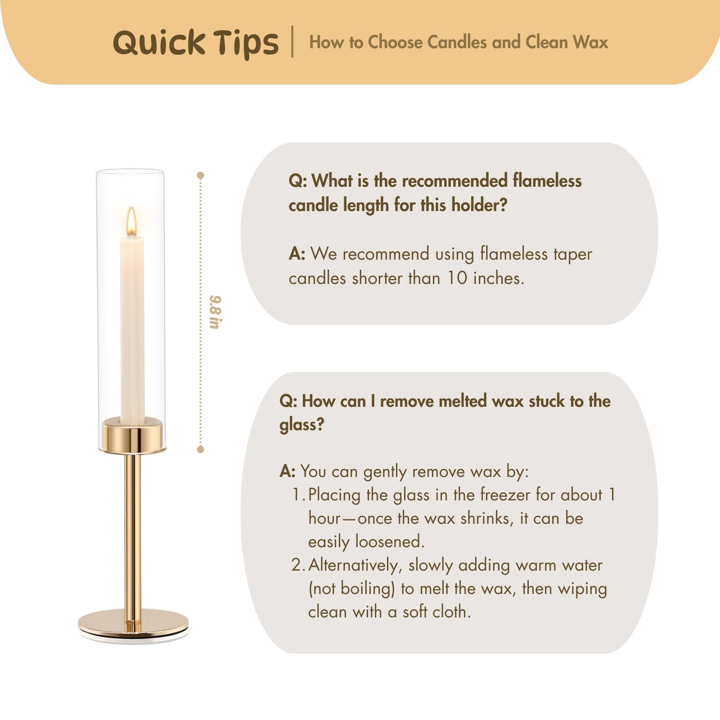 Gold Hurricane Glass Candle Holders Set of 3 Brass Taper Candlestick Holder