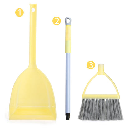 Nicunom Set of 4 Mini Broom with Dustpan for Kids, Children Broom and Dustpan Set Cleaning Set Boys Girls Little Housekeeping Helper Set for Kitchen Bathroom Pet