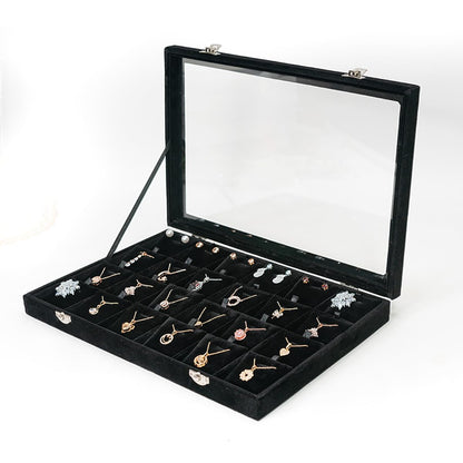 XHMQYC Jewelry Box Necklace Organizer Tray (Black) Necklace Display Case for Storage Jewelry Necklaces Display Stand 24 Slot Pendant Holder for Women