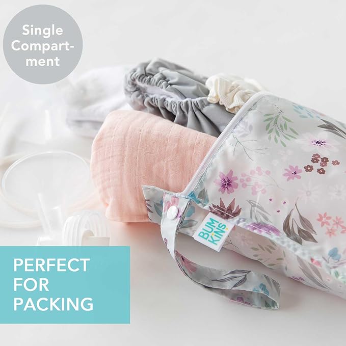 Bumkins Waterproof Wet Bag for Baby, Swim Suit, Cloth Diapers, Pump Parts