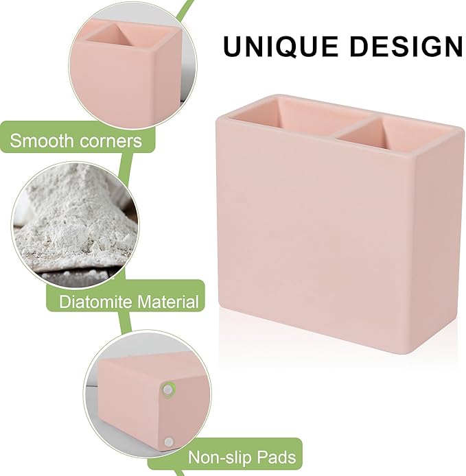 Diatomite Toothbrush Holder 2 Slots Tooth Brush Holder
