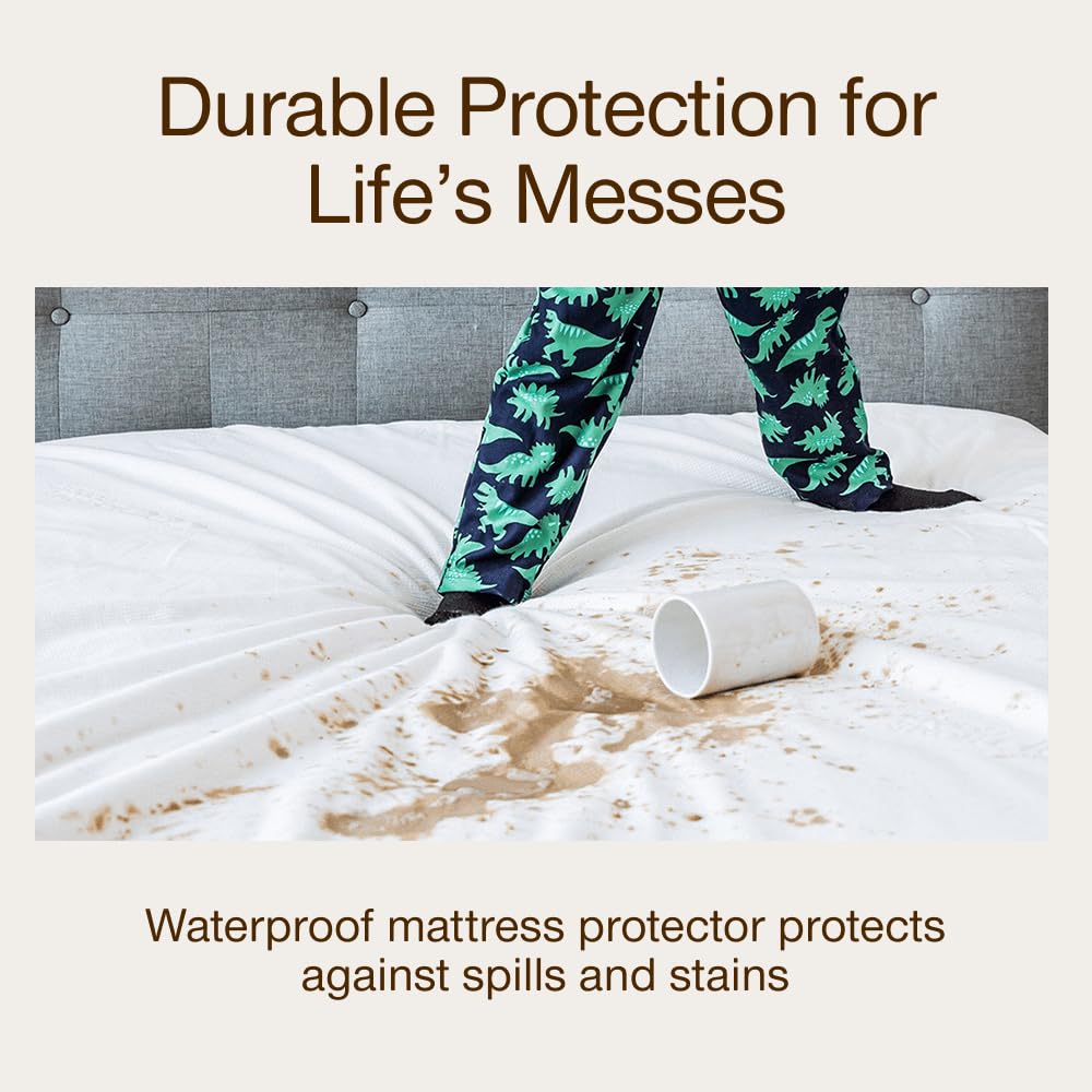 Coop Home Goods Ultra-Tech Waterproof Mattress Protector Full, Smooth Top Mattress Pad, Waterproof Cover, Up to 18 Inches Deep, Machine Washable, Noiseless Comfort, Full (54x75)