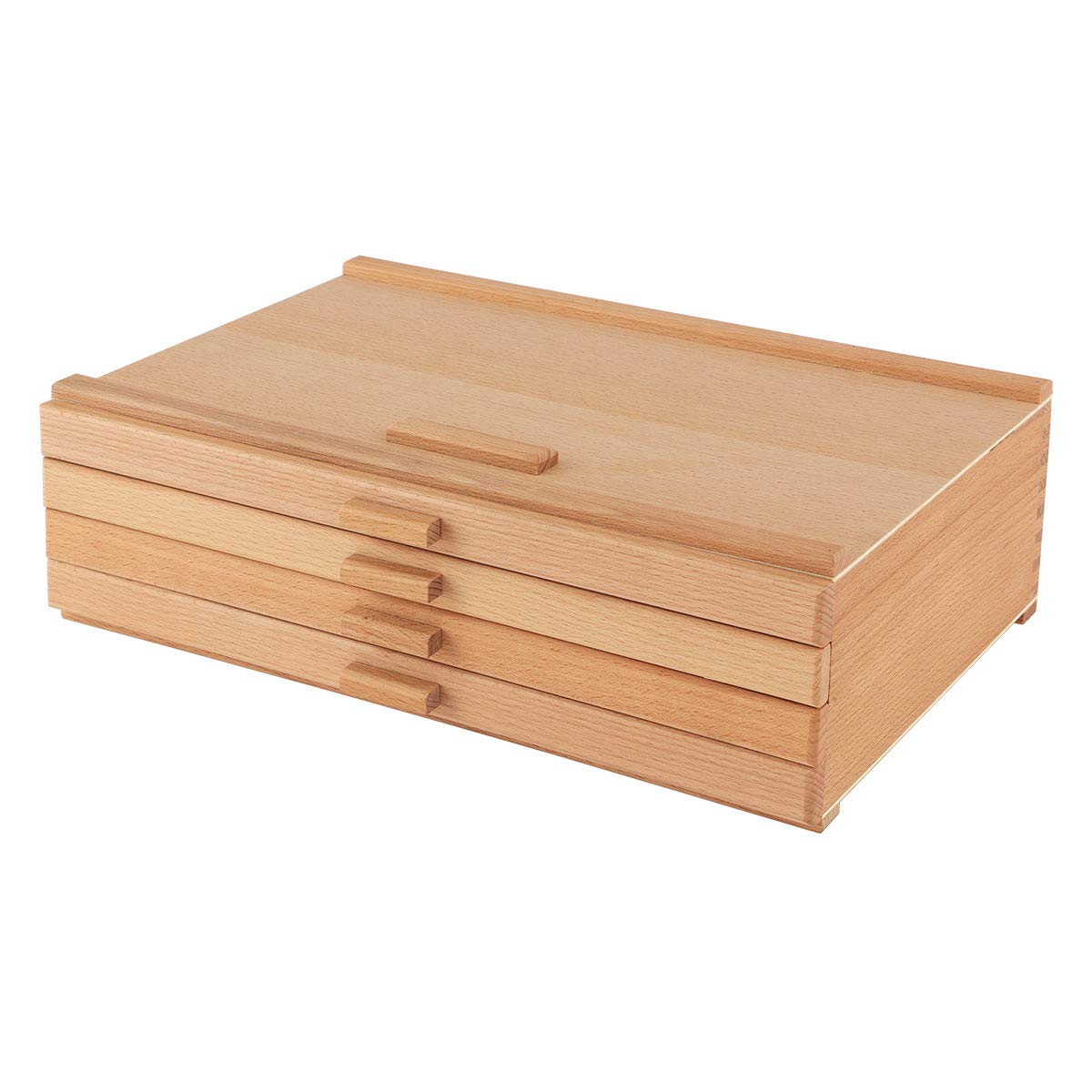 Cezanne Creative Mark Pastel Storage Box, 4-Drawer Wooden Art & Craft Supplies Organizer, Birch Wood, Brown