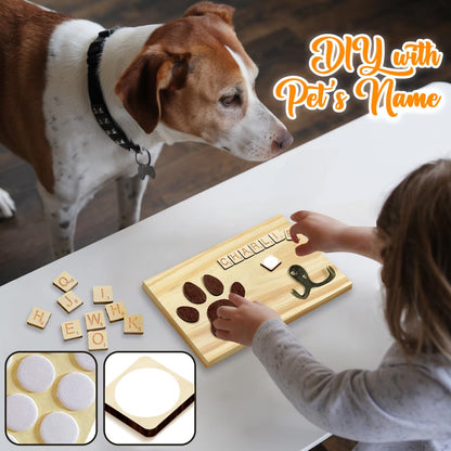 VINARTSVN 2 Pack Dog Leash Holder Wall Mount, Pet Harness Hanger with Scrabble Letters, Dog Collar Organizer for Entryway, Cat Leash Holder for Wall, Pet Loss Gifts, Keepsake, Home Decor PF218-CBN