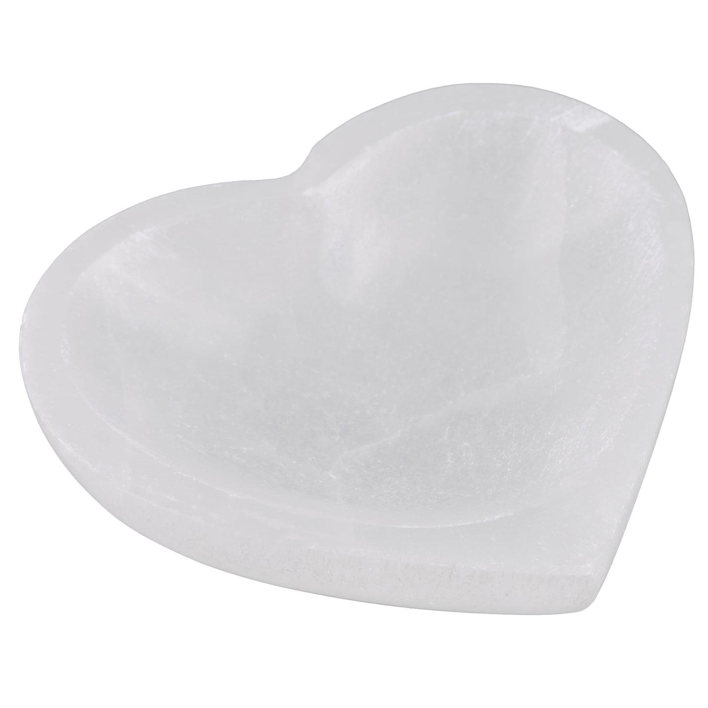 Wish Well Heart Selenite Bowl for Crystals Charging – 4" Selenite Crystal Bowl – Mined and Crafted in Morocco – Ideal for Cleansing and Recharging Crystals and Healing Stones, Meditation, and Decor