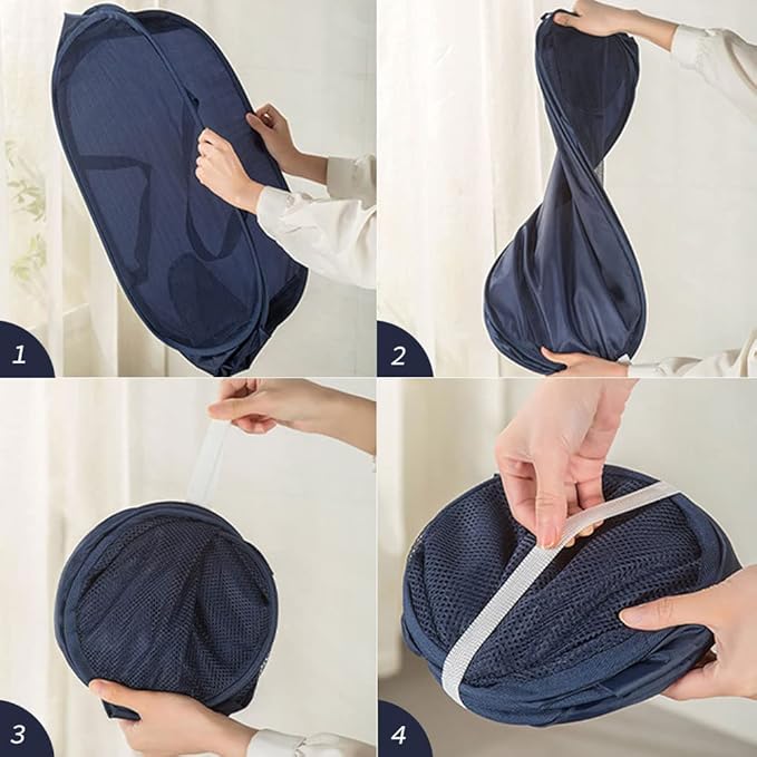 2 Pcs Mesh Popup Laundry Hamper, Opening Laundry Basket, Popup Laundry Basket