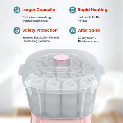 Hot Towel Warmer, Rapid Heating Towel Steamer for Facials can Hold 12 Mini Wet Towels, Portable Mini Towel Warmer for Bathroom,Spa and Salon.