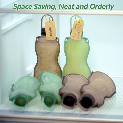 haakaa Silicone Breast Milk Storage Bag 9 oz- Reusable Milk Collector Freezer Bag for Breastfeeding Mom - Baby Food Storing Yummy Pouch - Breast Pump Bag -Leakproof - 5 Count